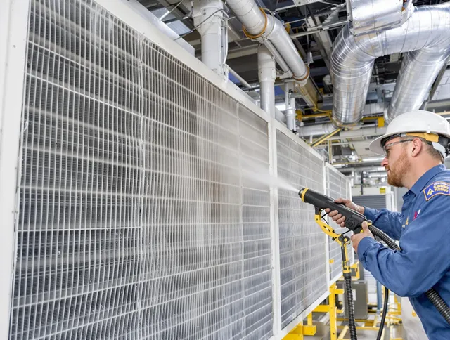Professional commercial coil cleaning by Warren Air Duct Cleaning in Warren