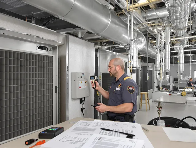 Professional filter system inspection by Warren Air Duct Cleaning in Warren