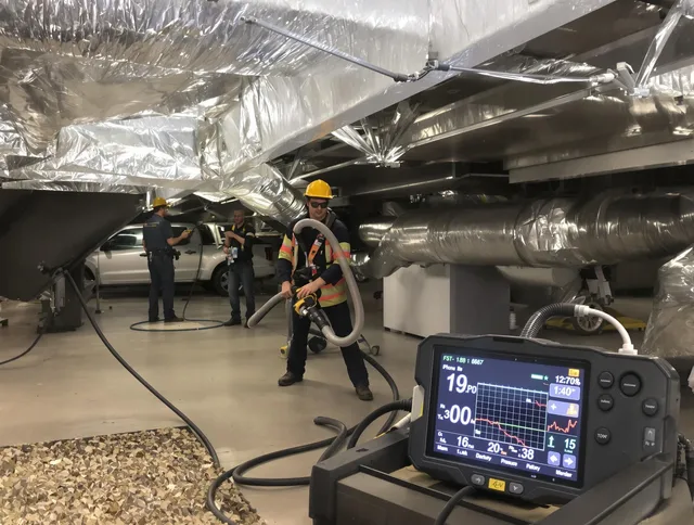 Professional negative pressure duct cleaning by Warren Air Duct Cleaning in Warren