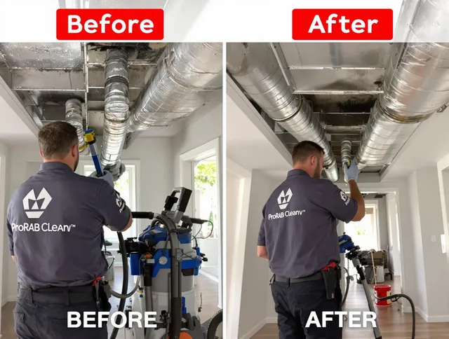 Warren Air Duct Cleaning expert performing thorough residential duct cleaning in a Warren home